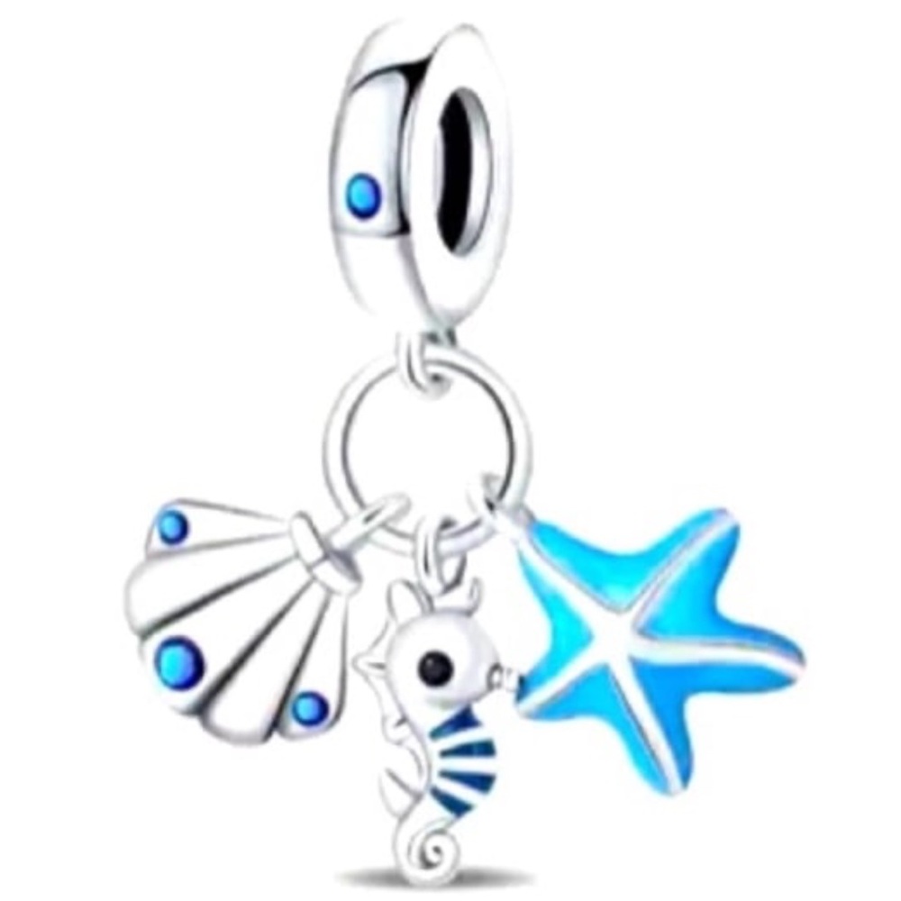 Ocean Shell Seahorse Starfish Charm Pandora Style